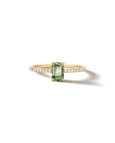 SLAETS Jewellery Mini Ring Olive Green Sapphire and Diamonds, 18Kt Gold (horloges)